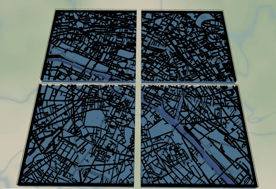 Laser Cut Framed Tiles Map Generator example