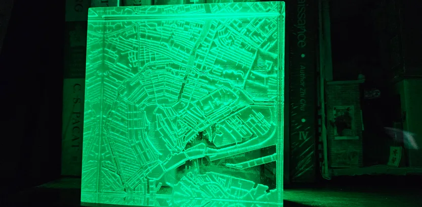 Acrylic Night Light Map Generator example