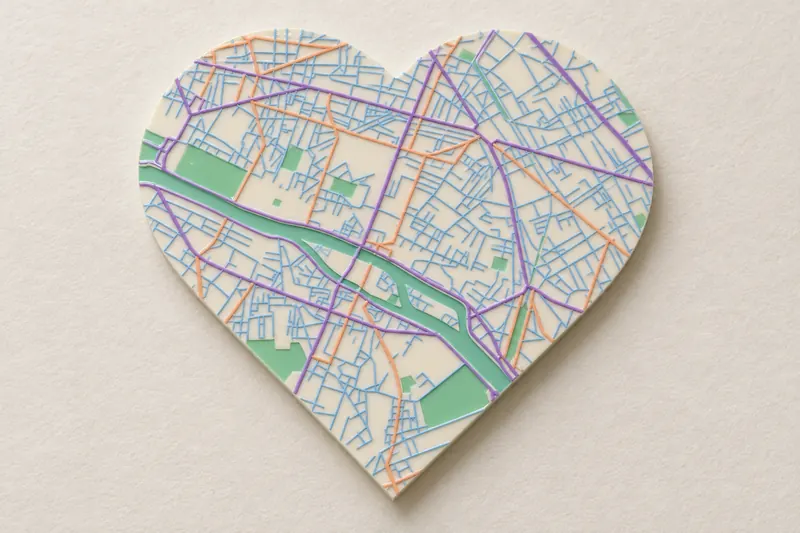 Pastel Candy Heart Map